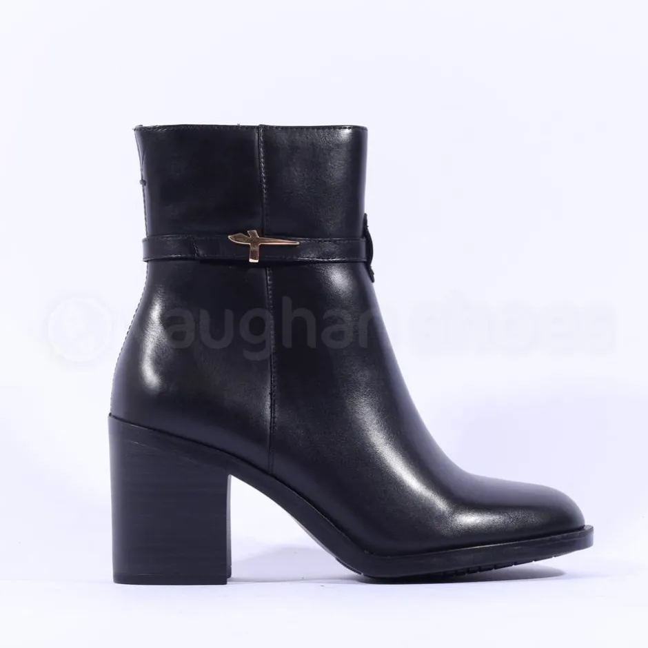 Women Tamaris Jacqie Blockheel Strap Ankleboot - Black Leather