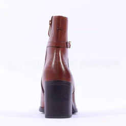 Women Tamaris Jacqie Blockheel Strap Ankleboot - Cognac Leather