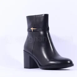 Women Tamaris Jacqie Blockheel Strap Ankleboot - Black Leather