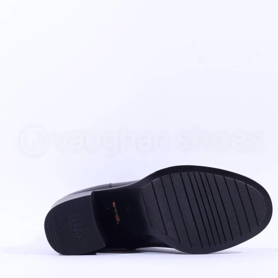 Women Tamaris Jacqie Blockheel Strap Ankleboot - Black Leather