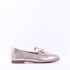 Women Gabor Jangle Slip On Buckle Loafer - Gold Leather