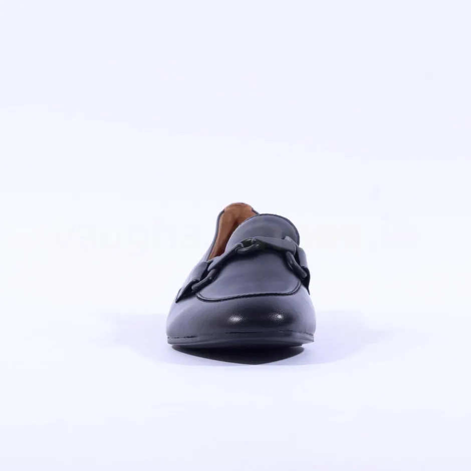 Women Gabor Jangle Slip On Buckle Loafer - Black Leather