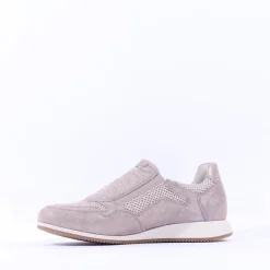 Women Gabor Janis Side Zip Slip On Trainer - Beige Metallic