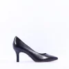 Women Tamaris Joane Classic Pointed Mid Heel - Black Leather