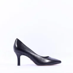 Women Tamaris Joane Classic Pointed Mid Heel - Black Leather