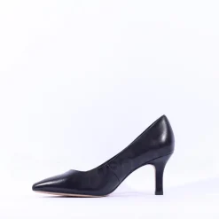 Women Tamaris Joane Classic Pointed Mid Heel - Black Leather