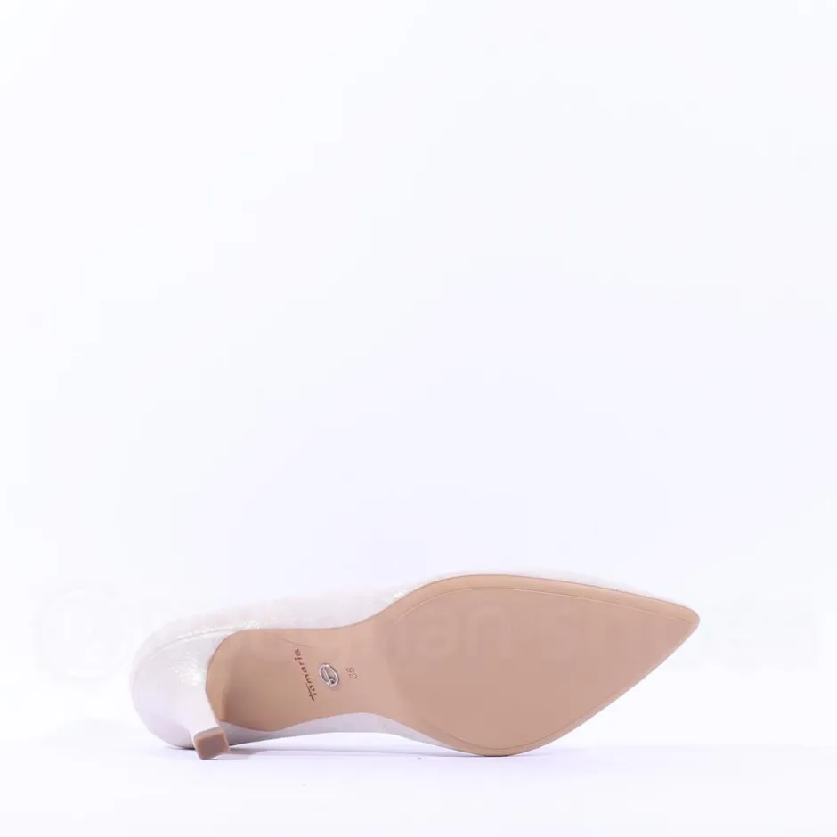 Women Tamaris Joane Classic Pointed Mid Heel - Silver