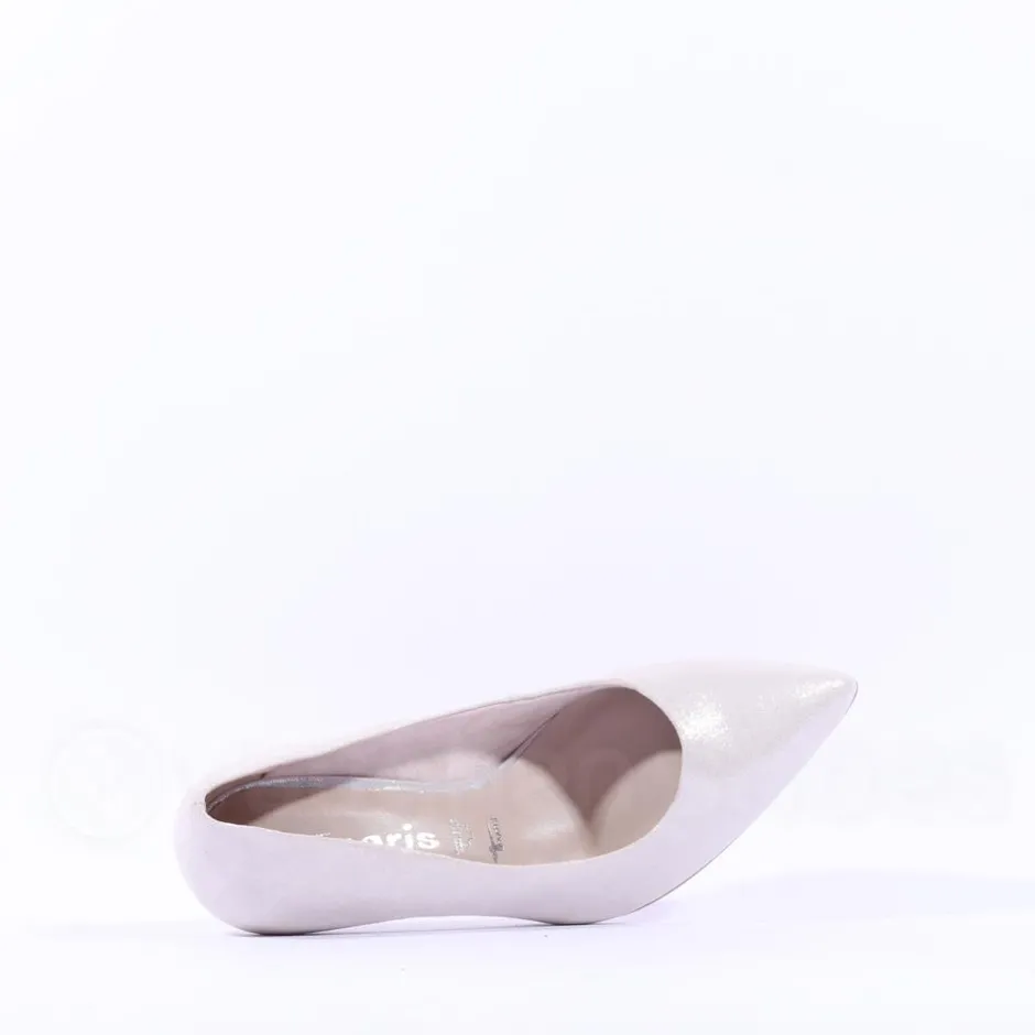 Women Tamaris Joane Classic Pointed Mid Heel - Silver