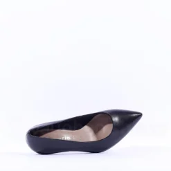Women Tamaris Joane Classic Pointed Mid Heel - Black Leather
