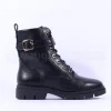 Women Tamaris Jutta Laced Strap Ankle Boot - Black Gold
