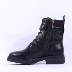 Women Tamaris Jutta Laced Strap Ankle Boot - Black Gold