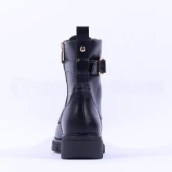 Women Tamaris Jutta Laced Strap Ankle Boot - Black Gold