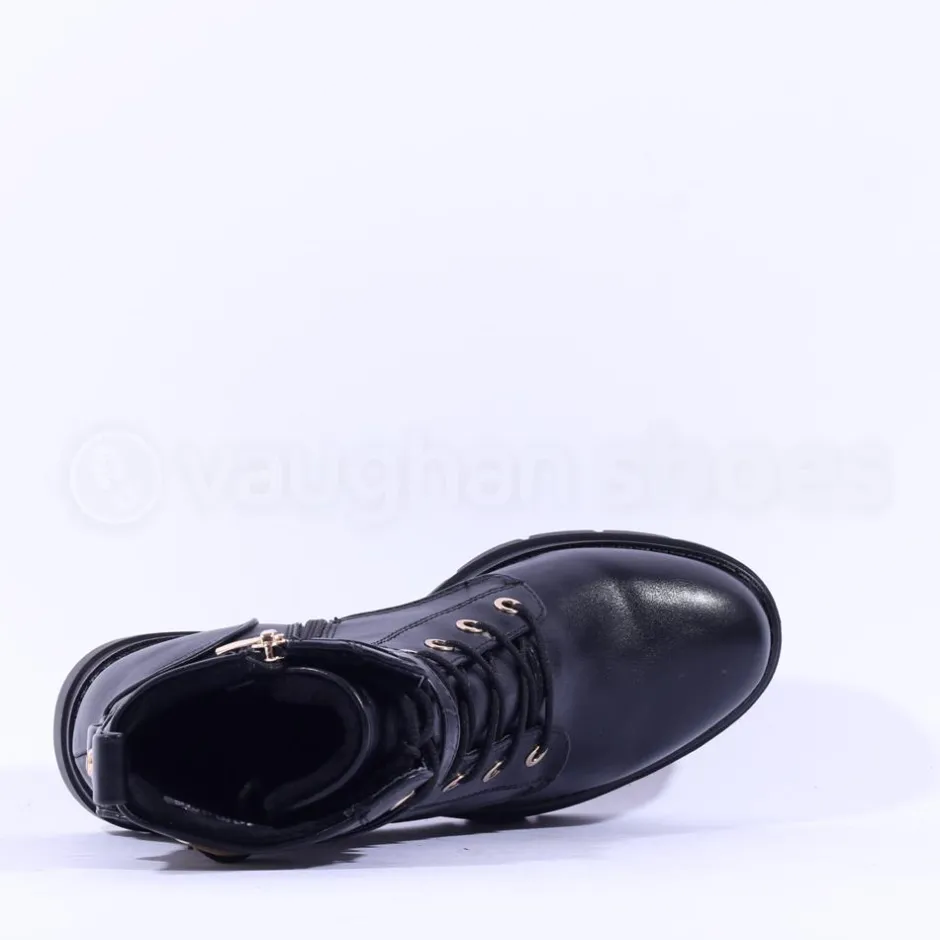 Women Tamaris Jutta Laced Strap Ankle Boot - Black Gold