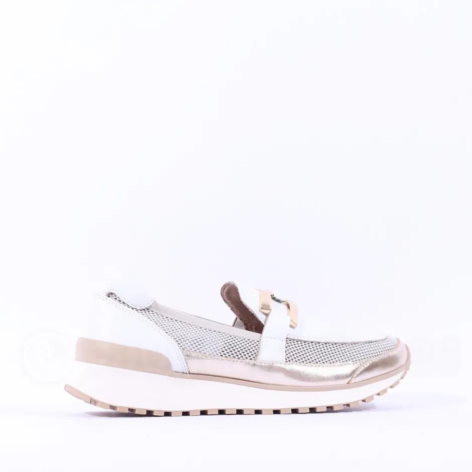 Women Caprice Kaia Slip On Mesh Link - White Gold