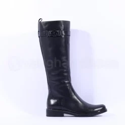 Women Caprice Kania Buckle Long Boot - Black Leather