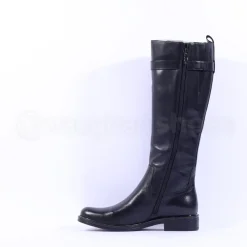 Women Caprice Kania Buckle Long Boot - Black Leather