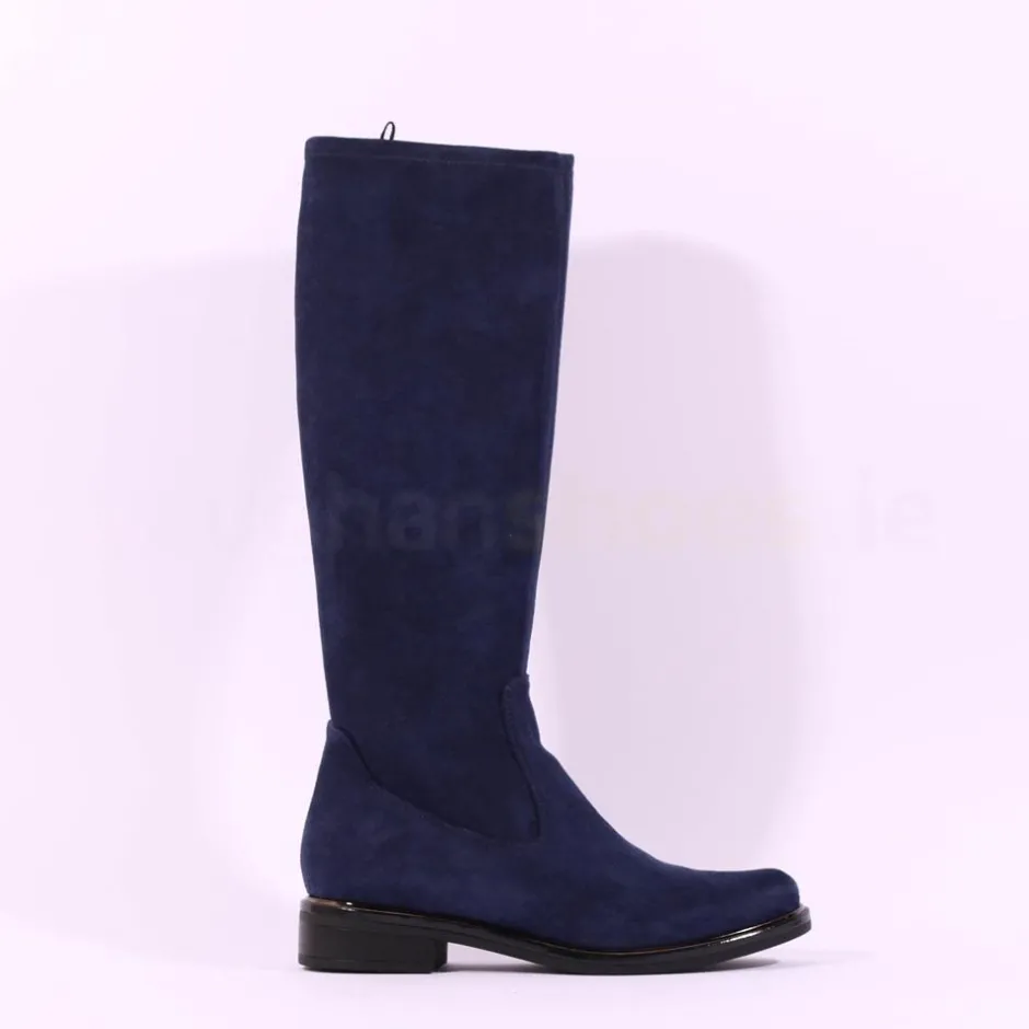 Women Caprice Kania Pull On Stretch Long Boot - Navy Stretch
