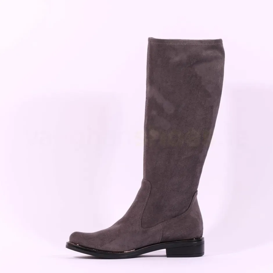 Women Caprice Kania Pull On Stretch Long Boot - Grey Stretch