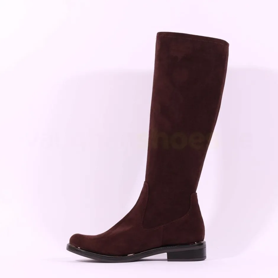 Women Caprice Kania Pull On Stretch Long Boot - Brown Stretch