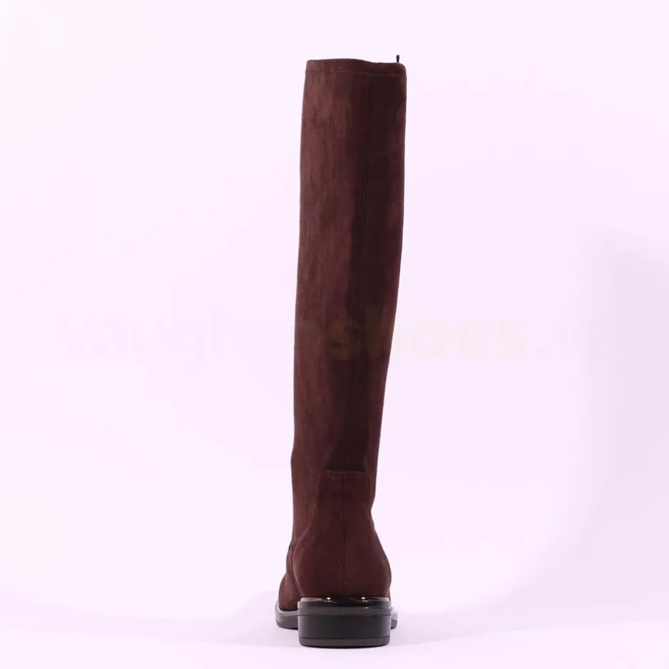 Women Caprice Kania Pull On Stretch Long Boot - Brown Stretch