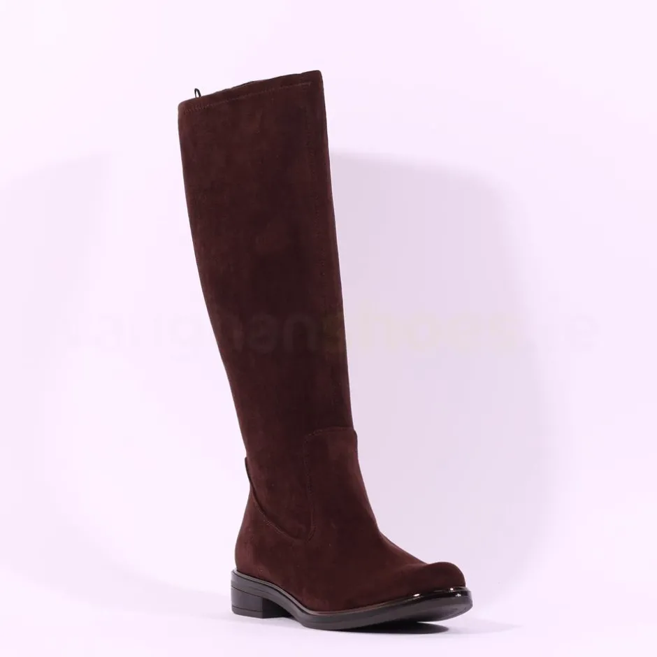 Women Caprice Kania Pull On Stretch Long Boot - Brown Stretch