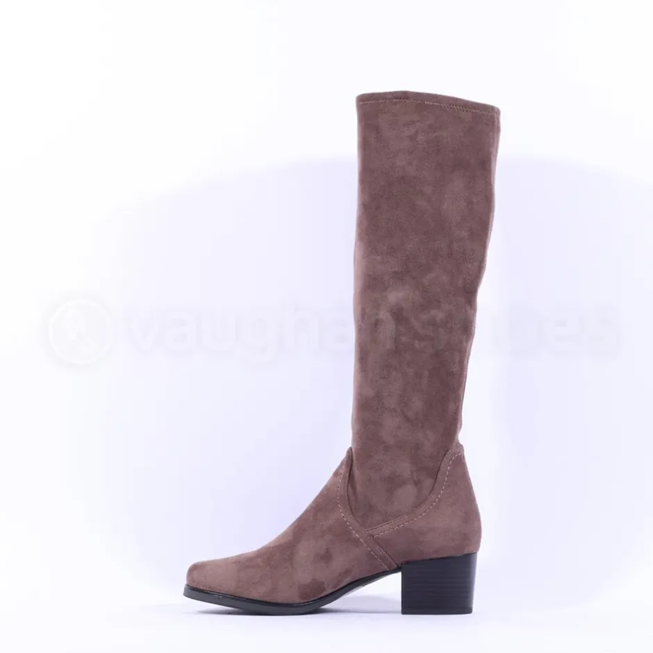 Women Caprice Kania Pullon Blockheel Long Boot - Cafe Stretch