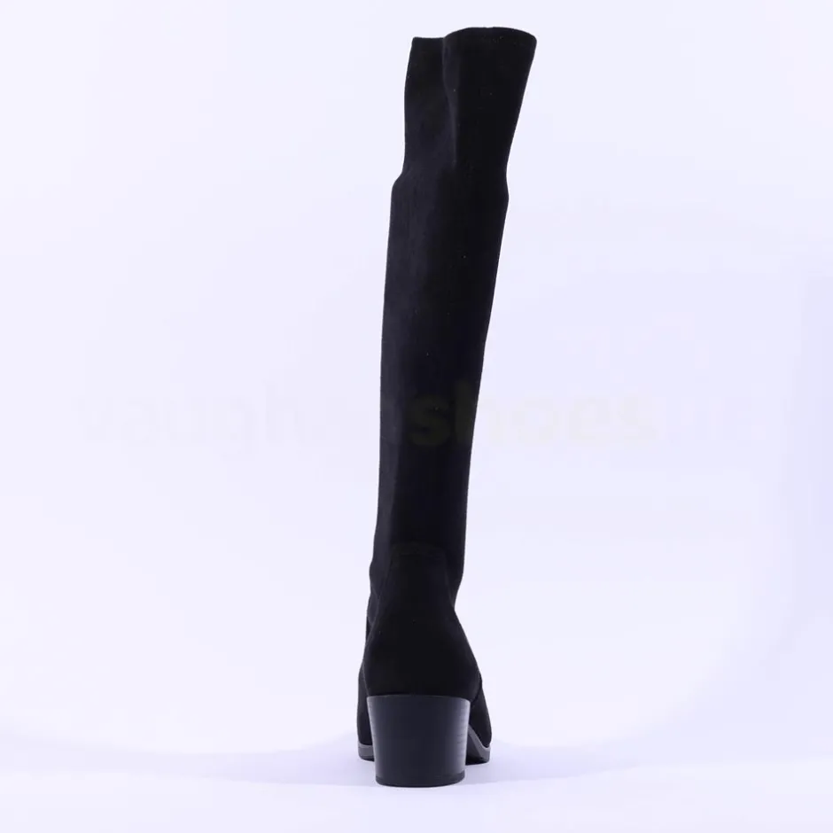 Women Caprice Kania Pullon Blockheel Long Boot - Black Stretch