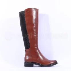 Women Caprice Kania Stretch Calf Long Boot - Cognac Leather