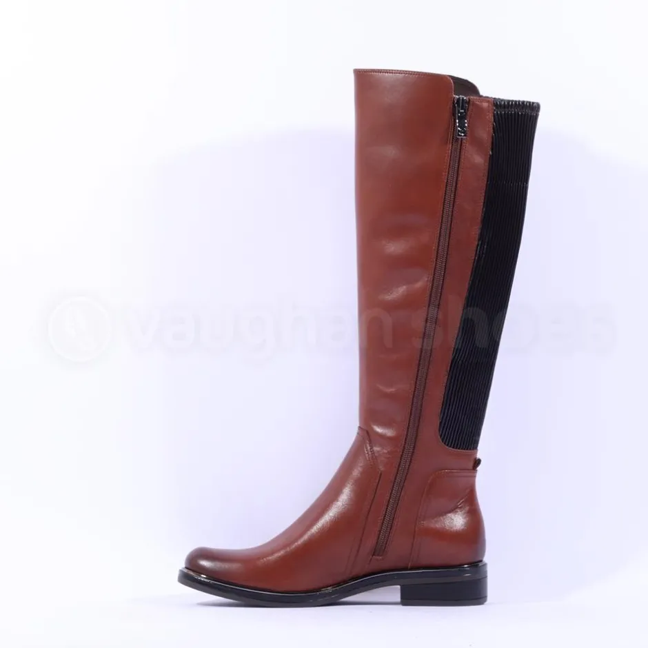 Women Caprice Kania Stretch Calf Long Boot - Cognac Leather