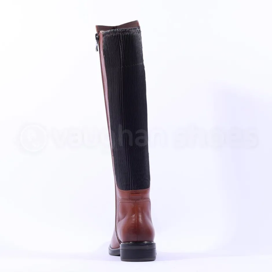 Women Caprice Kania Stretch Calf Long Boot - Cognac Leather