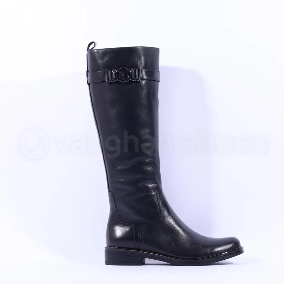 Women Caprice Kania Xs Calf Buckle Long Boot - Black Leather