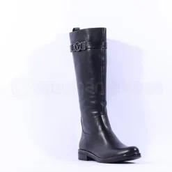 Women Caprice Kania Xs Calf Buckle Long Boot - Black Leather