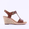 Women Gabor Karen Espadrille Wedge Sandal - Tan Leather