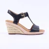 Women Gabor Karen Espadrille Wedge Sandal - Black Leather