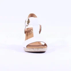 Women Gabor Karen Espadrille Wedge Sandal - White Leather