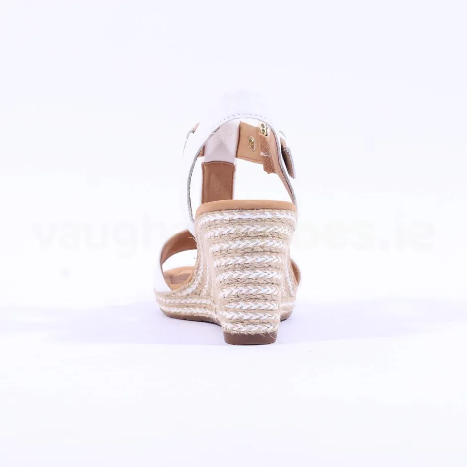 Women Gabor Karen Espadrille Wedge Sandal - White Leather