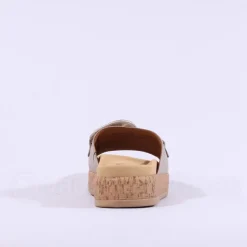 Women Gabor Kay Cork Sole Link Mule - Gold Leather
