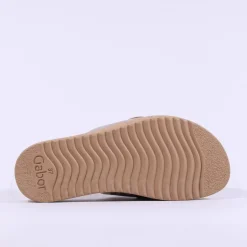 Women Gabor Kay Cork Sole Link Mule - Gold Leather