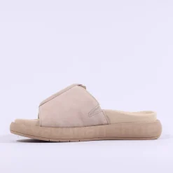 Women Gabor Kay Large Buckle Mule - Beige Suede