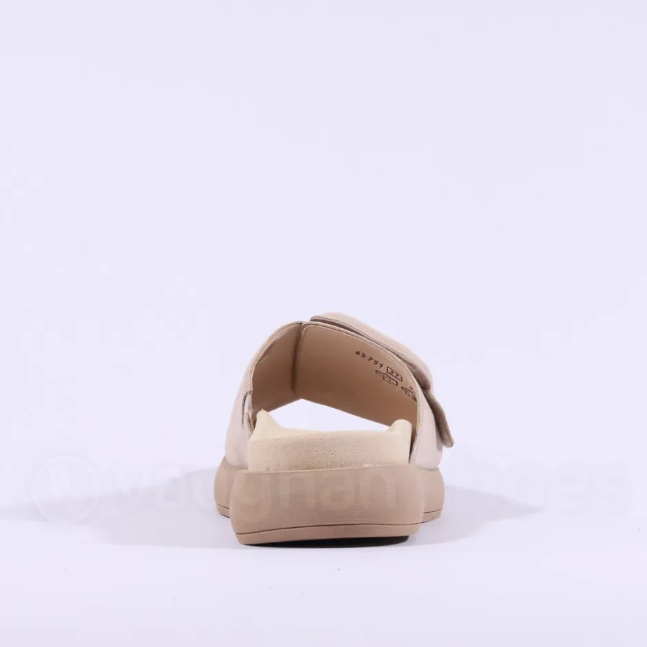 Women Gabor Kay Large Buckle Mule - Beige Suede