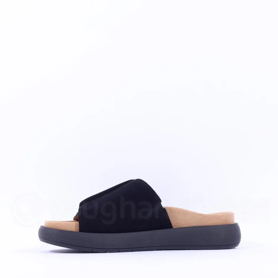 Women Gabor Kay Large Buckle Mule - Black Suede
