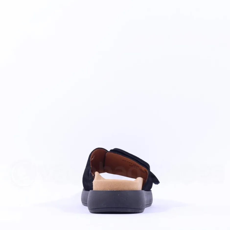 Women Gabor Kay Large Buckle Mule - Black Suede