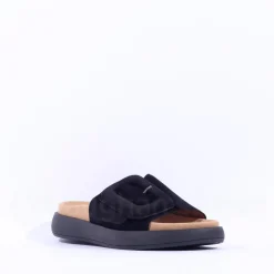 Women Gabor Kay Large Buckle Mule - Black Suede