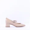 Women Tamaris Keala Block Heel Mary Jane Court - Beige Patent