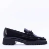 Women Ara Kent 2.0 Chunky Link Loafer - Black Patent