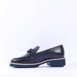 Women Ara Kent 2.0 Cleated Sole Loafer - Dark Navy Leather