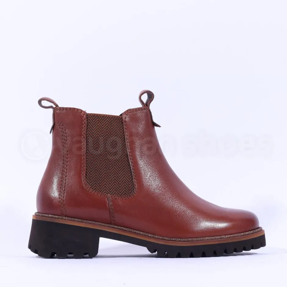 Women Ara Kent Pull On Chelsea Boot - Cognac Leather