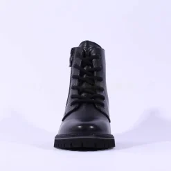 Women Ara Kent Side Zip Lace Ankle Boot - Black Lea