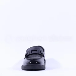 Women Ara Kent Slip On Flat Link Loafer - Black Patent