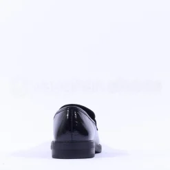 Women Ara Kent Slip On Flat Link Loafer - Black Patent